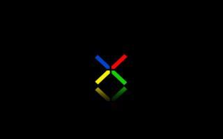 Black background multicolored x reflection - isometric free wallpaper