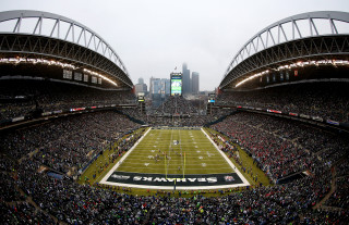 Football stadium crowd game big - ultra wide angle free wallpaper