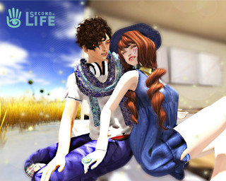 Couple bench room sky background - a couple of people sitting next free wallpaper