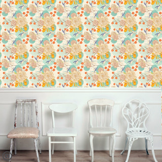 Room three chairs flower pattern - free autumn wallpaper for tablet