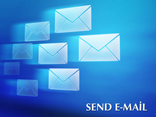Blue background envelopes send e - mail art free wallpaper