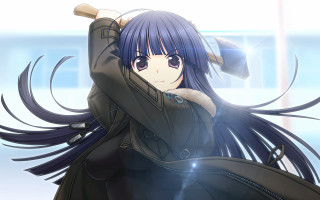 Woman long hair baseball bat - a hood free wallpaper