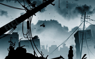 Man street tall building sky - a kite free wallpaper