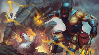 Man armor fighting chicken sword - a man in armor free wallpaper