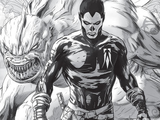 Man monster demon black white - picture free wallpaper