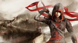 Woman red black outfit sword 7 - outfit holding free wallpaper for desktop