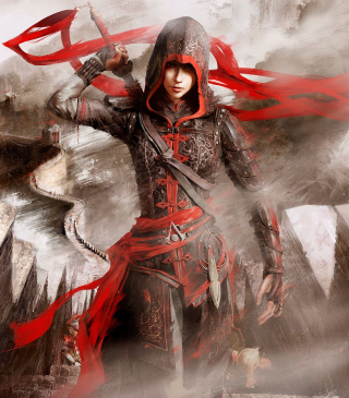 Man red black outfit sword 6 - free fantasy wallpaper for tablet