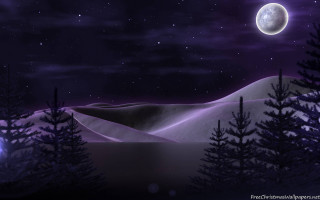 Night full moon mountain trees - a night scene free wallpaper