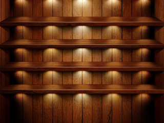 Wooden shelf lights wood floor - diffuse free wallpaper