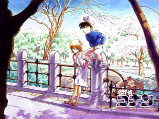 Girl boy bridge cat trees - a girl and a boy free wallpaper