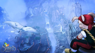 Cartoon character bird mountain landscape - du jin free wallpaper