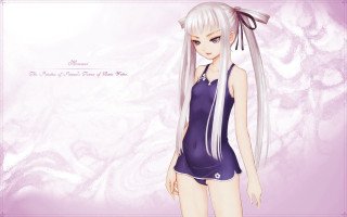Long white hair girl purple - a purple dress free wallpaper