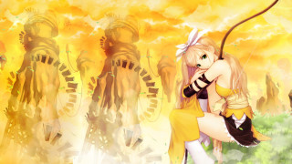 Woman yellow dress bow autumn - a yellow dress holding free wallpaper