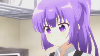 Girl purple hair striped shirt - striped free wallpaper