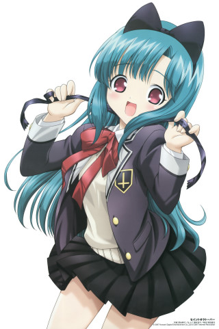 Bluehair catgirl outfit rayonism portrait - aguri uchida free wallpaper for mobile