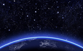 Earth space stars horizon blue - a view of the earth free wallpaper for desktop