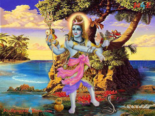 Hindu god lake tree snake - a painting of a hindu god free wallpaper