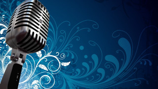 Microphone blue background floral design - a blue swirl free wallpaper