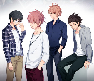 Young men standing white wall - young man free wallpaper