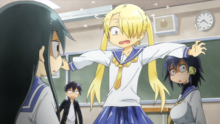 Anime girls classroom arms outside - a classroom free wallpaper