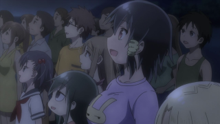 Group people standing line woman - the other looking free wallpaper