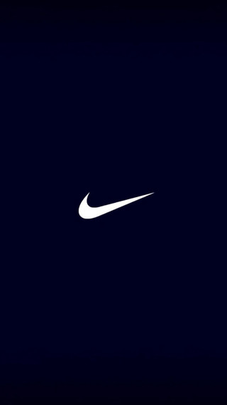 White nike logo dark blue 2 - blue background free wallpaper for mobile