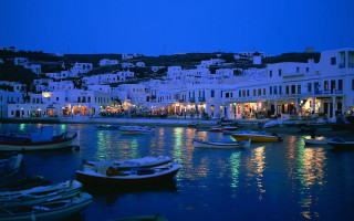 Boats river city night lights - top of a river next free wallpaper