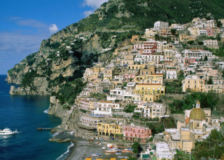 City cliff ocean boat water - the water below free wallpaper