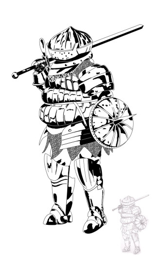 Drawing person armor sword helmet - armor free wallpaper for mobile