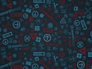 Signs arrows black background red - a mosaic free wallpaper for desktop