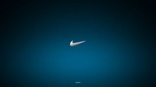 Nike blue background black logo - free minimalism wallpaper