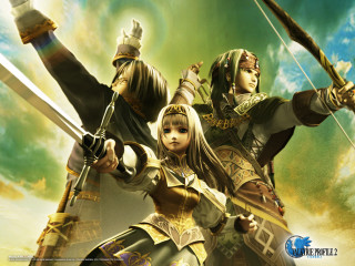 Couple people holding swords standing - a sky free wallpaper for desktop