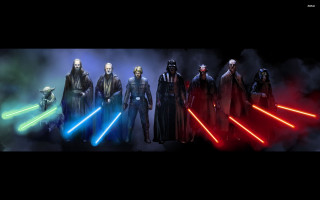 Star wars characters dark background 8 - a group of star wars characters free wallpaper