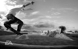 Man skateboard ramp skate park 2 - foto realistic free wallpaper