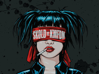 Woman cigarette blindfold eyes read - underground free wallpaper