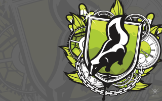 Green black horse clock leafy - vector free wallpaper