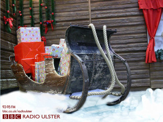 Sled presents snow christmas tree - decoration free wallpaper