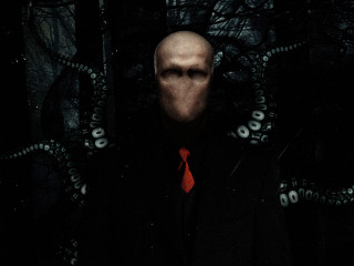 Creepy man red tie octopus - a red tie free wallpaper
