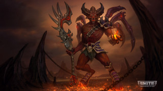 Demonic demon fire torch glowing - his hand and a demon free wallpaper for desktop