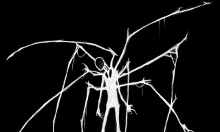 Black white spider branch outline - eldritch free wallpaper