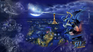 Cartoon character flying city night - over a city free wallpaper