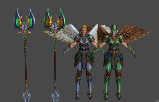 Female armor weapons set three - a set free wallpaper