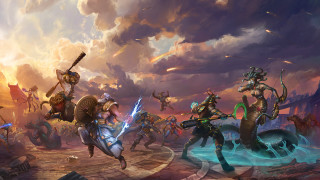 Fantasy group people sky background - a fantasy setting free wallpaper