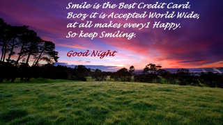 Sunset goodnight quote field trees - good free wallpaper