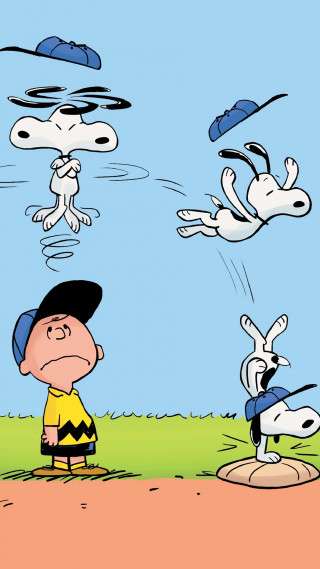 Cartoon man dog chasing air - charles schulz free wallpaper