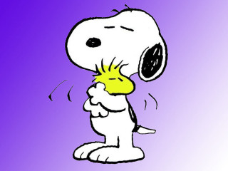 Snoopy dog yellow object purple - vignette free wallpaper