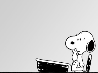 Snoopy dog chair computer screen - a mouse free wallpaper
