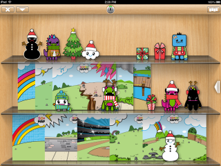 Cartoon characters christmas shelf snowman - a bunch of cartoon characters free wallpaper