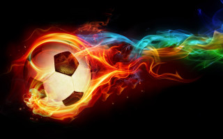 Soccer ball fire smoke black 2 - fire and smoke free wallpaper