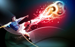 Man kicking soccer ball light - alain tasso free wallpaper